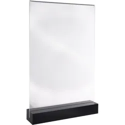 Tischaufsteller MODUL, Acrylglastasche mit Acrylsockel schwarz, transparent | A4 | glänzend, Acryl (PMMA)