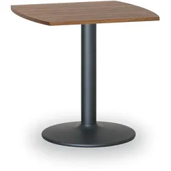 Runder Konferenztisch ZEUS II, 66x66 cm, schwarzes Metallgestell, Nuss