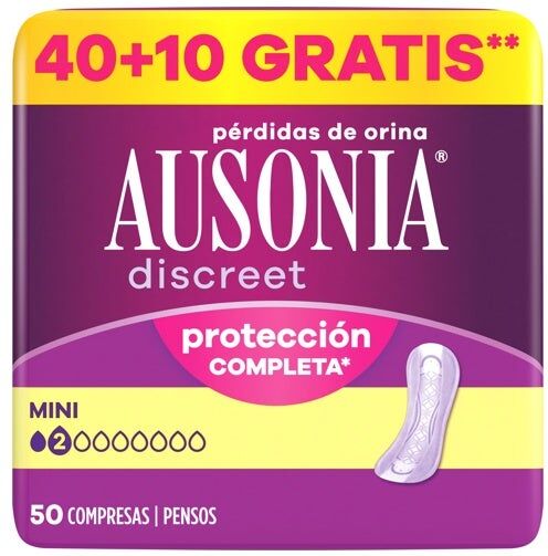 AUSONIA Discreet Compresas Proteción Completa Mini 50Uds