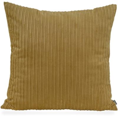 Dekokissen H.O.C.K. "Precious Cord", gelb (gelb, mais, unifarben), B:70cm H:10cm L:70cm, Polyester, Dekokissen_Sitzkissen_Kissenhüllen, leicht schimmernde unterschiedlich große Längsstreifen im Retro Style
