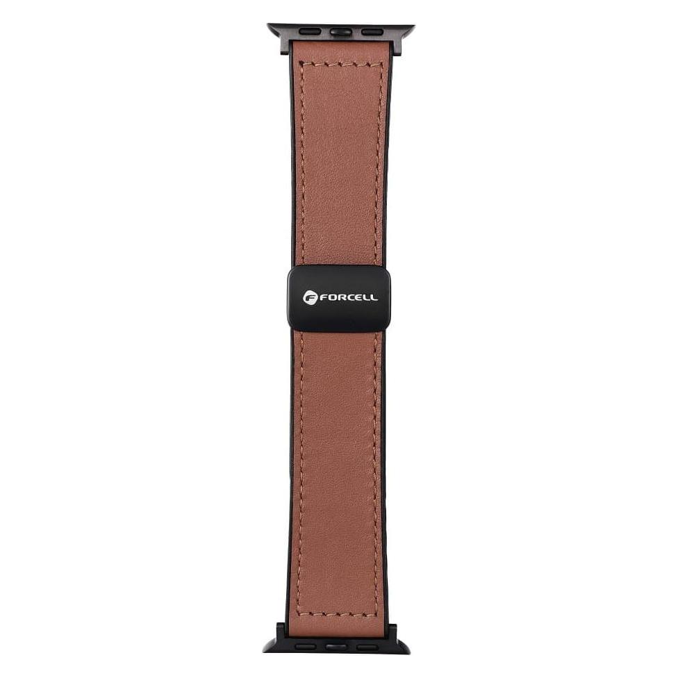 Forcell Strap F-DESIGN FA21 eco leather strap for APPLE Watch 38 / 40 / 41 mm brown (Faux Leather, Silicone) (5903396392429)