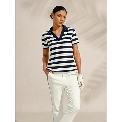 Damen Golf-Poloshirt Blau und Weiß Kurzarm Hemd Damen-Golfkleidung, Kleidung, Outfits, Kleidung