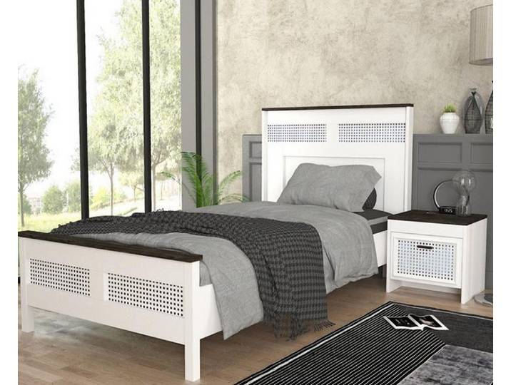JVmoebel Kinderbett Weißes Kinderbett aus hochwertigem Material für modernes Jugendzimmer (Bett), Made in Europa