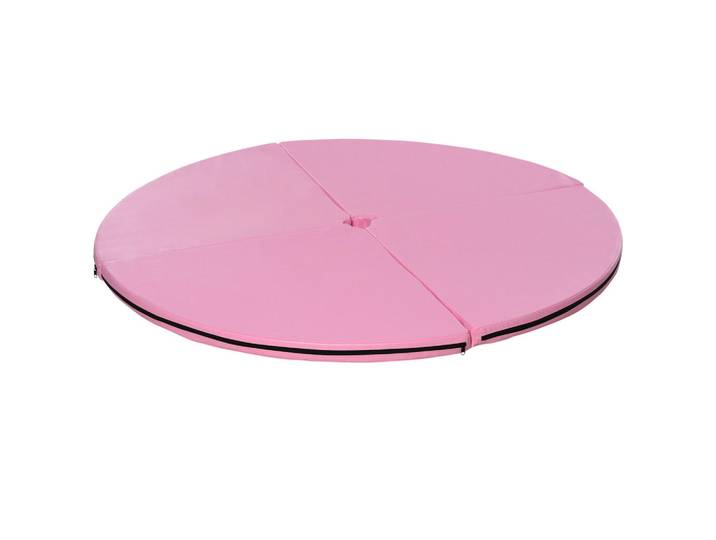 Homcom Tanzstangenmatte, Ø 150cm Stangentanz Schutzmatte, 5 cm dick Pole Dance Matte, Rosa, Kunststoff, 150x150 cm, wasserabweisend, Teppiche und Böden, Bodenbeläge, Bodenzubehör, Bodenschutzmatten