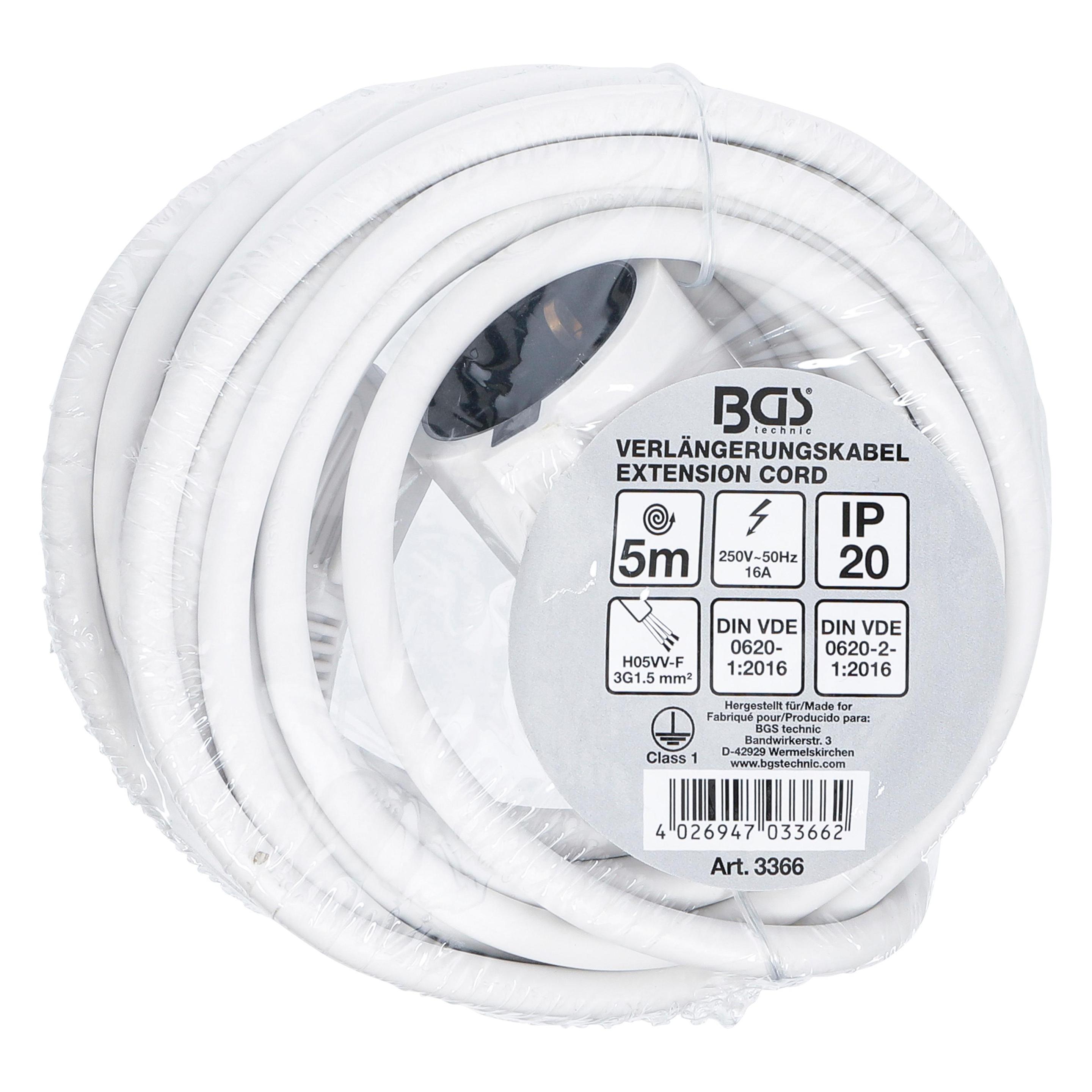 BGS Verlängerungskabel 5 m 3 x 1,5 mm² IP 20 (5 m, 1.50 mm²) (3366)