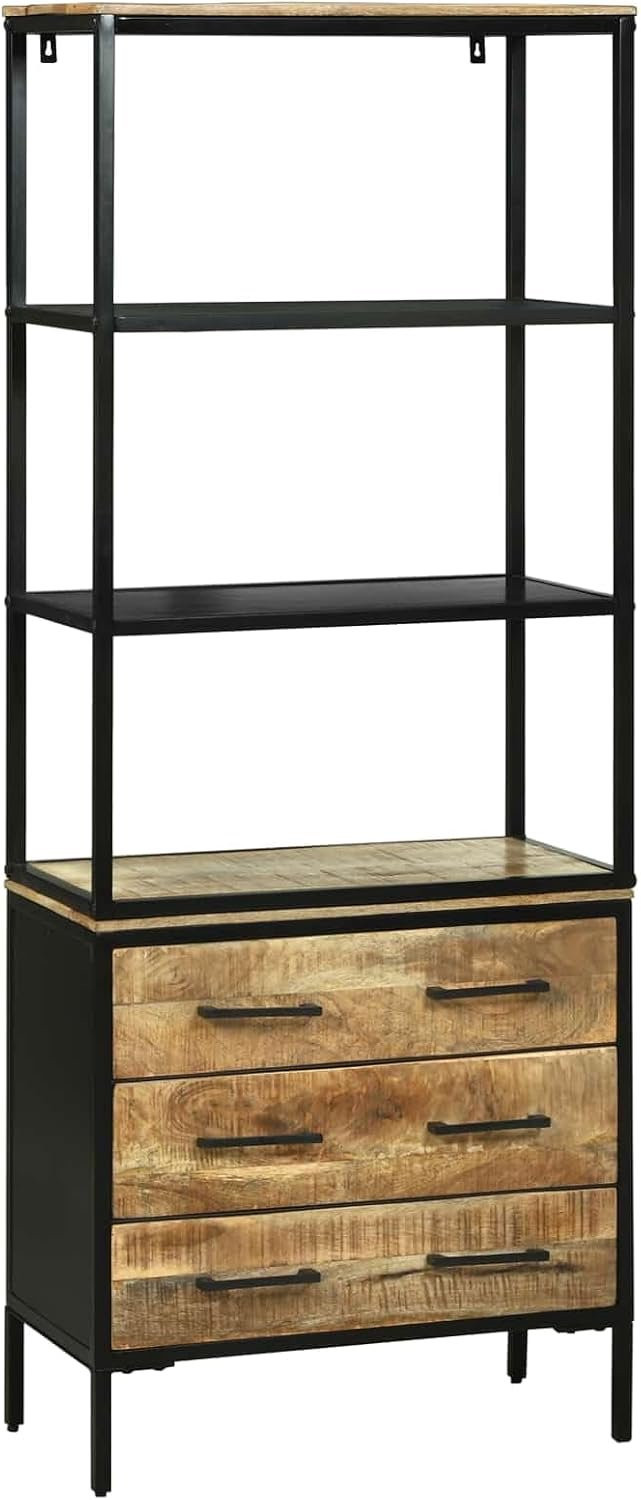 PUGYNBK Kast van massief hout en metaal voor de woonkamer of home office