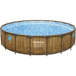Power Steel™ Swim Vista Series™ Solo Pool ohne Zubehör Ø 549 x 122 cm, Holz-Opti...