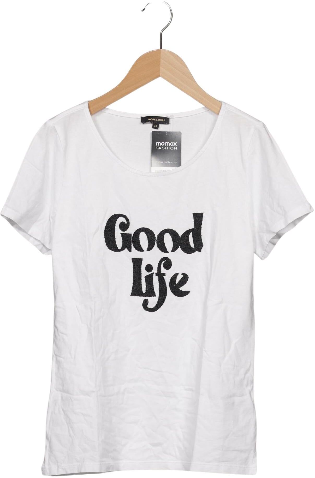 More & More Damen T-Shirt, Weiß, Gr. EU 34, Baumwolle - Second Hand