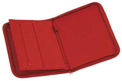 Cartella Meeting in Poliestere Nera con Cerniera, 6 Scomparti, 36x25 Personalizzate o neutre