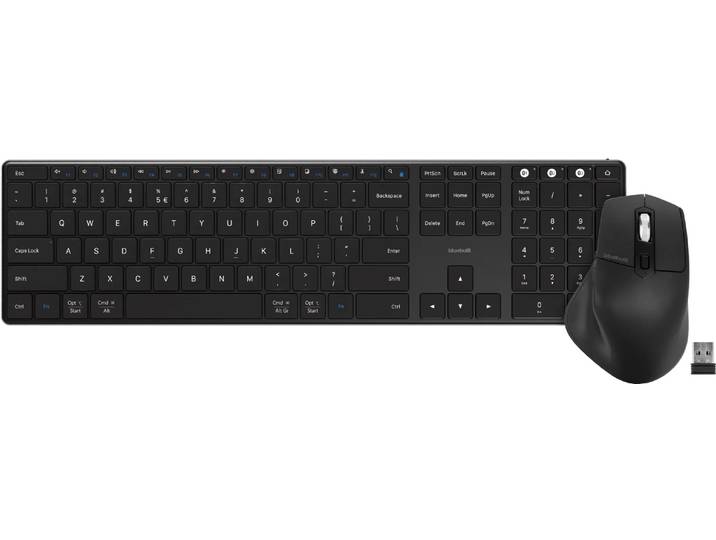 BlueBuilt Draadloos Bluetooth QWERTY Pro Toetsenbord + Ergonomische Bluetooth Muis