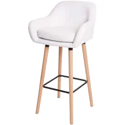 Proregal 2er-Set Barhocker Oslo mit Lehne | Sitzhöhe 79cm | Kunstleder | Weiß | Barstuhl Tresenhocker
