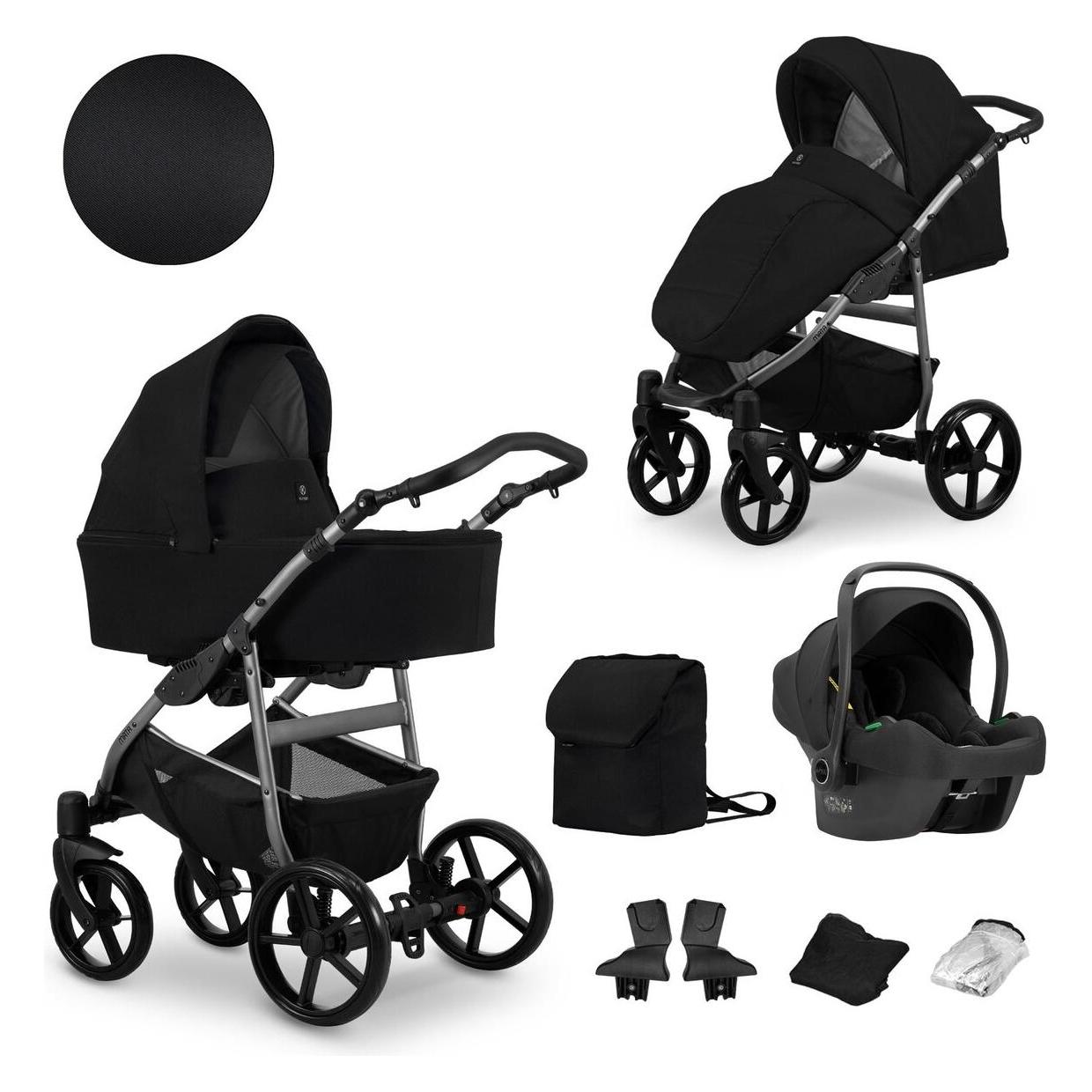 Kunert MATA 3in1 Kinderwagen in Schwarz - vielseitig, komfortabel & sicher (65280464)