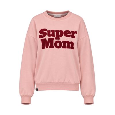Sweatshirt ALIFE & KICKIN, Damen, Gr. XXL, candy, 50% Baumwolle, 50% Polyester, hoch geschlossener Ausschnitt, Sweatshirts Sweatshirt, Zweizeilige Flockdruck-Optik auf der Brust, überschnittene Schultern