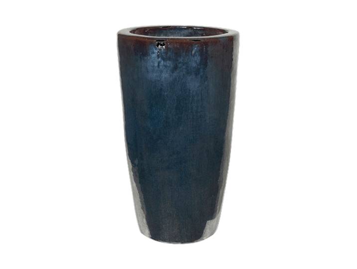 Hochwertiger In-/Outdoor Blumentopf „Plain Partner“, verschiedene Grössen Keramik Metal Glaze Dunkelblau Baq Design