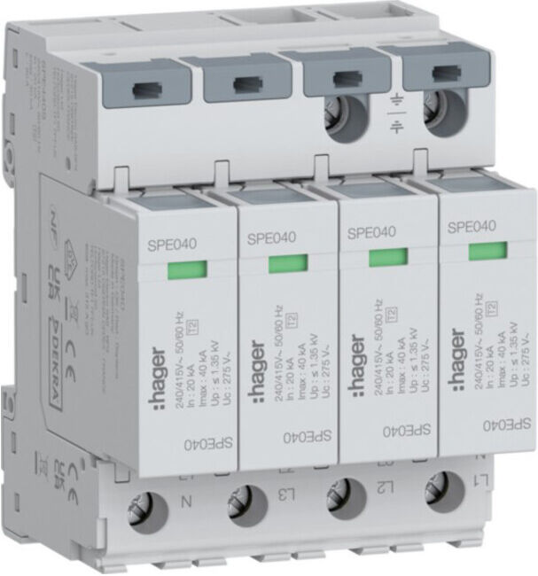 Hager Parafoudre 4P TNS 40kA SPE440S (SPE440S)