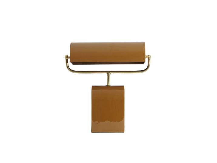 Bruine bureaulamp Cardona met goud - 1x E27 Light & Living - 8058083