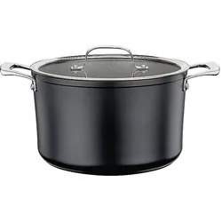 Küchenprofi Kochtopf mit Glasdeckel 24 cm, Pfanne + Kochtopf, Schwarz