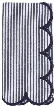 Saro Lifestyle "Striped Pattern Cotton Decorative Napkins (Set of 4) - Finished Edge Detail for Dining and Entertaining, 20""x20"""