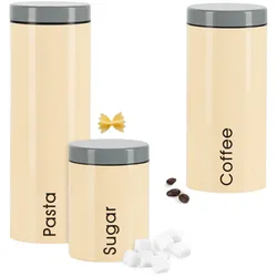 3tlg. Set Genius Vorratsdosen Pasta + Coffee + Sugar | Verschiedene Farben