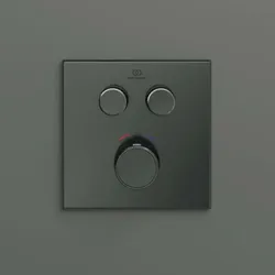 Ideal Standard CeraTherm Navigo Fertigmontageset A7302A5 eckig, 2 Entnahmen, für Unterputz-Brausethermostat, magnetic grey