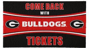 Evergreen "University of Georgia 28 in. x 16 in. PVC ""Come Back With Tickets"" Trapper Door Mat"