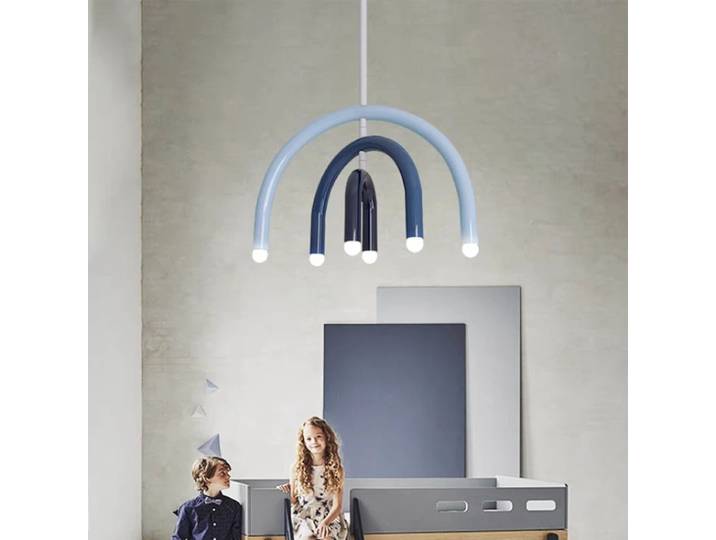 Lustre arc-en-ciel design italien en forme de U LED minimaliste style crémeux suspension pour chambre d'enfants et décoration de salon