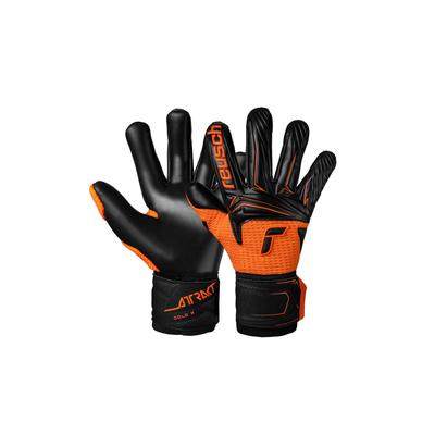 Torwarthandschuhe REUSCH "Attrakt Gold X Outlast", Damen, Gr. 10.5, schwarz, orange, Handschuhe, mit Atmungsaktivität