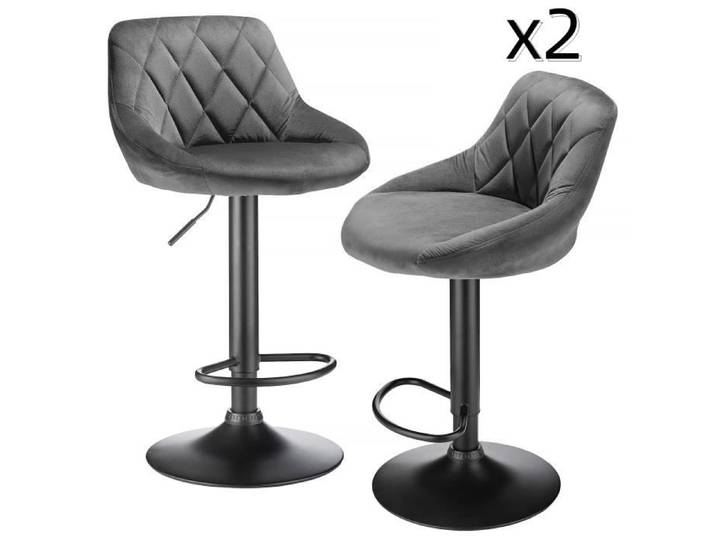 Tabouret de Bar YYIXING® - Lot de 2 - Chaise - Rotatif sur 360° - L 35 x P 37 x H 84.5/105 cm