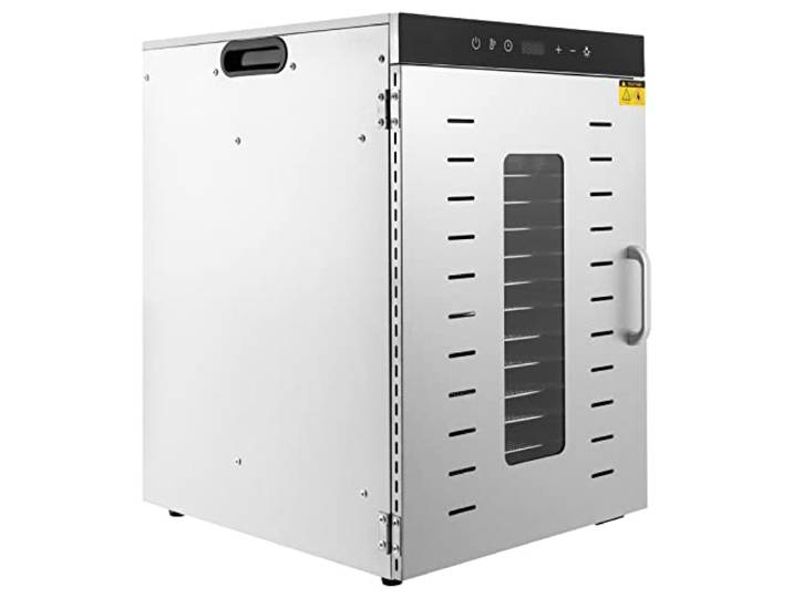 Dörrautomat mit 16 Edelstahl Tabletts und 3D Rundum Heizung 1500W 30-90°C FüR Obst GemüSe Fleisch KräUter; Trocknet Lebensmittel GleichmäßIg Und Schnell – Ideal FüR Haushalt Und Gewerbliche Nutzung