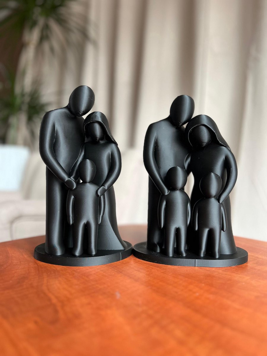 Printthings Familiebeeldje Minimalistische 3D-geprinte Decoratie voor Interieur, Hoogte: 30 cm