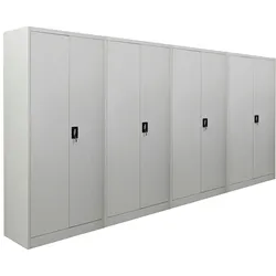 PROREGAL Mega Deal 4x Flügeltürenschrank ELEPHANT Metall Aktenschrank abschließbar 180x80x40cm Stahl 4 Ebenen Stahlschrank Lichtgrau