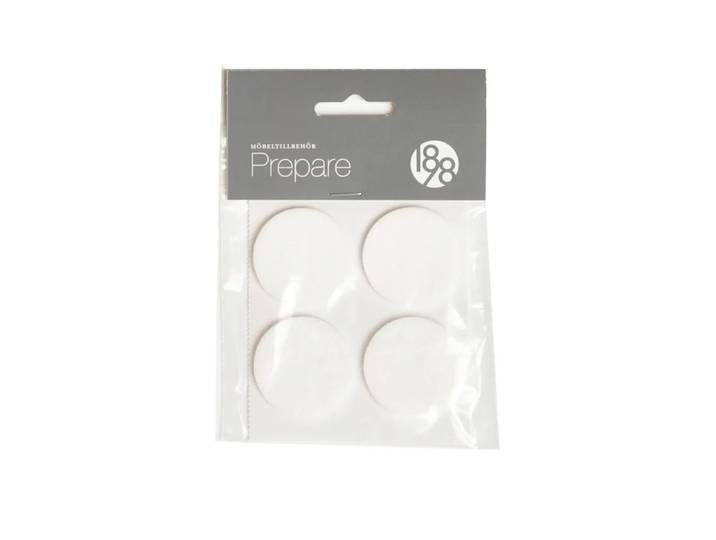 1898 Patins pour meuble Prepare blanc, feutre autoadhésif, ø38 mm, 4 pcs