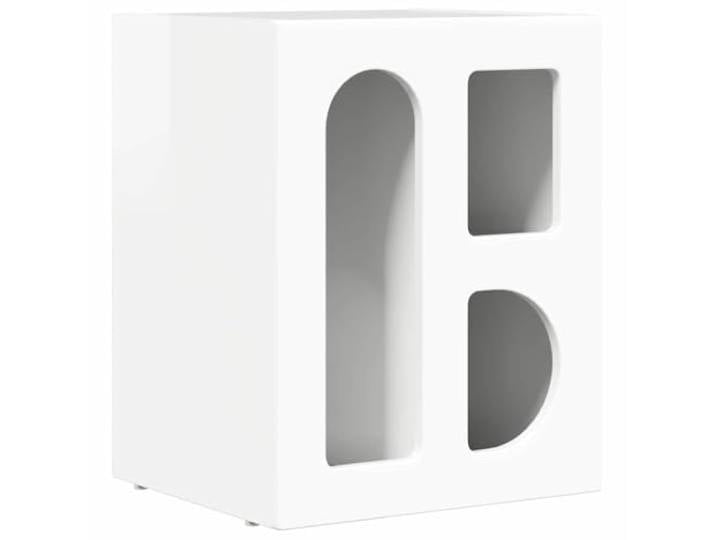 fsahslih Nachttisch Hochglanz Weiß 40x35x50 cm Beistelltisch 3 Ablagen Kompakter Betttisch für das Schlafzimmer: Bietet dreistufigen Stauraum auf kleinem Raum und lässt sich leicht pflegen.