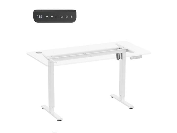 Ergo Office Elektrisch höhenverstellbares Schreibtischgestell ohne Tischplatte 80 kg Tragkraft Memory‑Funktion & Anti‑Kollisionssystem Für Sitz‑Steh‑Arbeitsplätze im Home Office & Büro (Weiß)
