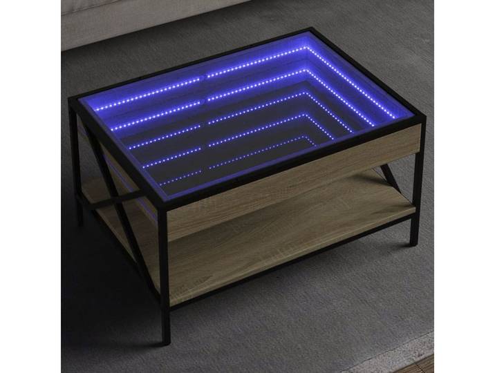 vidaXL Couchtisch, Couchtisch mit Infinity-LED Sonoma-Eiche 70x50x38 cm