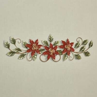 Touch of Class Poinsettia Wall Topper Red , Red