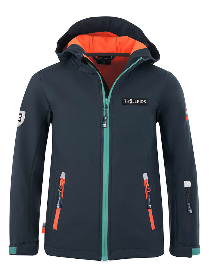 Trollkids Softshelljacke "Oslofjord" in Petrol - 128