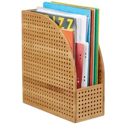 relaxdays Stehsammler Bambus A4 braun, 26.5x30.5x12 cm