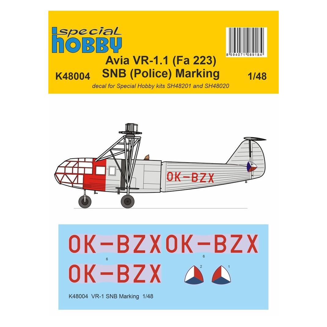 Special Hobby VR-1 SNB Marking Decal 1/48 (K48004)
