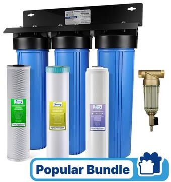 iSpring WGB32B-KDS+WSP50 Whole House Water Filter & Descaler