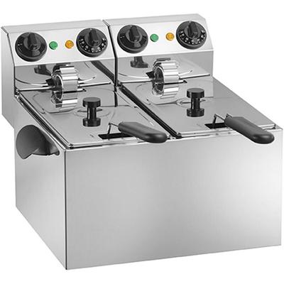 Elektro-Doppel-Friteuse - AMITEK FE44S - 230 V - Fassungsvermögen 3+3 l