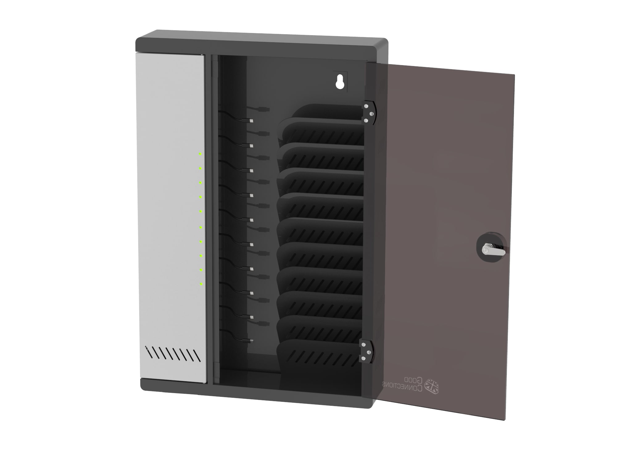 GC ARIES PRO T10C Wandladeschrank bis 11" USB-C 30W Port PD3.0 schwarz/grau