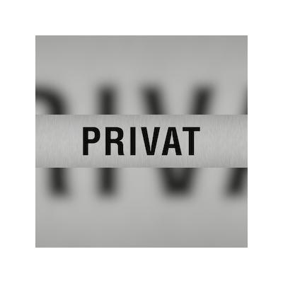 Aufkleber - Piktogramm Privat, Edelstahl, selbstklebend, 160x40 mm