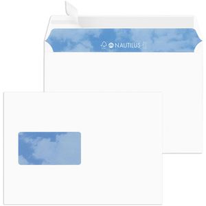 Mailmedia Briefumschläge Nautilus, weiß, C5, mit Fenster, haftklebend, 80g/m², 500 Stück