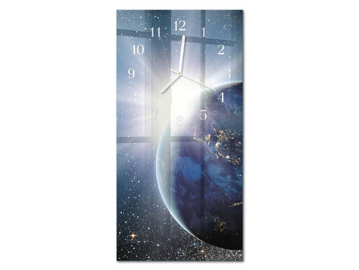 Tulup Wanduhr 30x60 cm - Frau, Blau, Glas, Rechteckig, 30x60x0.4 cm, Dekoration, Uhren, Wanduhren