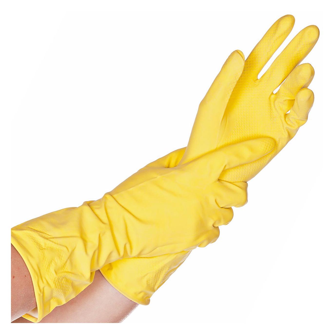 Hygostar Haushalts-Handschuh Latex Bettina Soft L 30cm gelb VE=12 Paar (L) (25827)