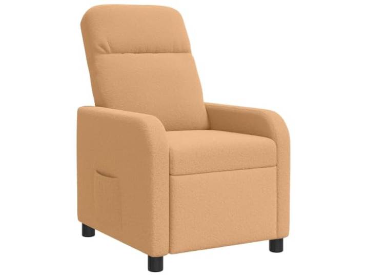 HFXHIJXQ Relaxsessel Verstellbar Liegesessel Beige Bouclé Stoff Flexibel neigbar von 115 bis 160 Grad für angenehme Entspannung im Wohnzimmer oder Schlafzimmer mit festem Metallrahmen.