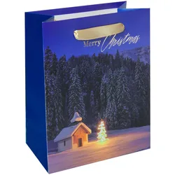 5x Sigel, Geschenkverpackung, 5 Geschenktüten Christmas Chapel Large Motiv 18,0 x 23,0 cm (1x)