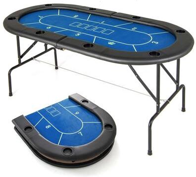 "72"" Poker Table Foldable 8 Player Folding Card Board Game Table"