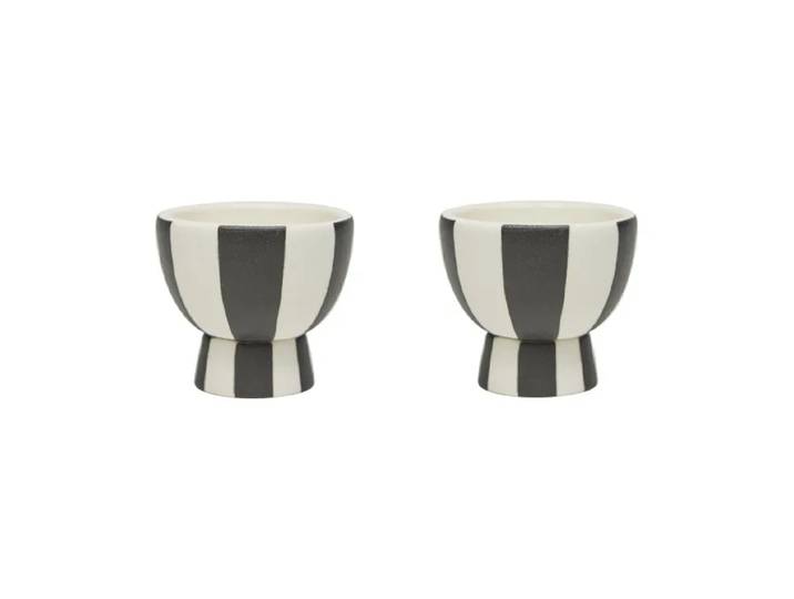 OYOY Coquetiers Toppu, lot de 2 Blanc-noir
